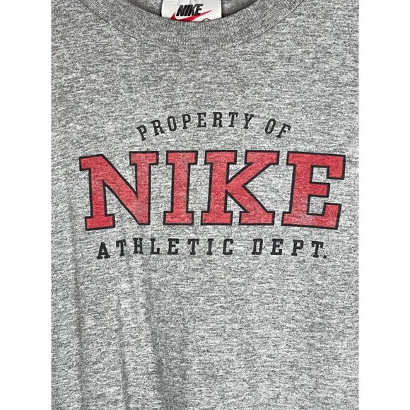 Nike Women's Large Gray T-Shirt Short Sleeve "Property of Nike Athletic Dept." - Picture 2 of 5